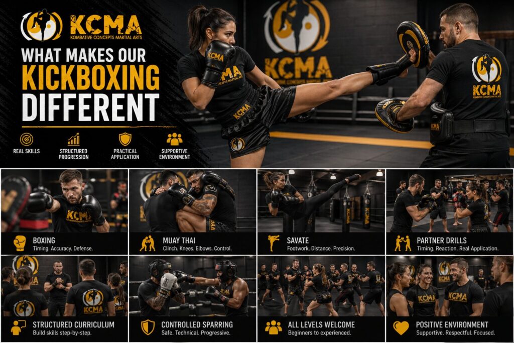 Kickboxing class training in Anthem and North Phoenix at Kombative Concepts Martial Arts